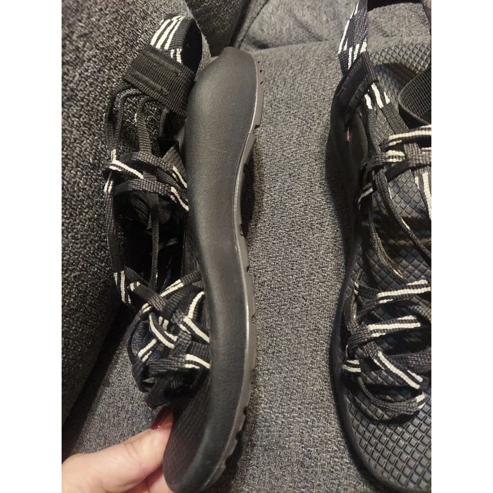 Chaco Sandals ZX3 Classic Scatter Black/White Arch Support Women‎ Sz W8 Strappy